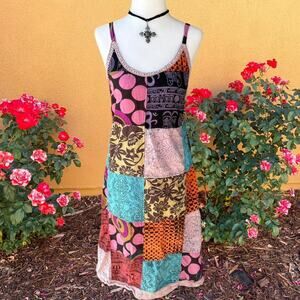 Boho fairy funky patchwork babydoll dress